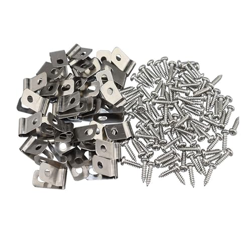 100 Stück Zaunbefestigungslösung Edelstahl Drahtclips Zaun Drahtclips Kabelklemmen Sortiment Kits Kabelklemmen Sortiment von Hattba