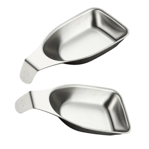 2 Stück Edelstahl Gewürzschalen Miniatur Saucenschalen für Küche Esszimmer Outdoor Rostfrei Vorspeisenteller Edelstahl Saucenschalen von Hattba