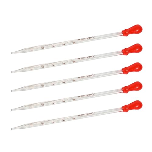 5 Stück Glaspipette Pipette Pipetten Flüssigkeitspipetten Glas Skala Graduierte Tropfer für Süßigkeiten Öl Formen Handwerk Biologie von Hattba