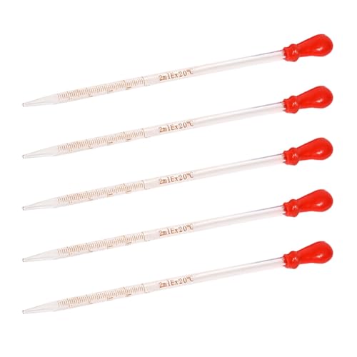 5 Stück Glaspipette Pipette Pipetten Flüssigkeitspipetten Glas Skala Graduierte Tropfer für Süßigkeiten Öl Formen Handwerk Biologie von Hattba