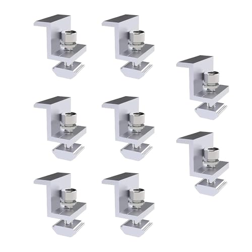8 x Solarmodul-Endklemmen, Ersatzklemmen, Aluminiumlegierung, verstellbare Halterung, breite Photovoltaik-Halterung von Hattba