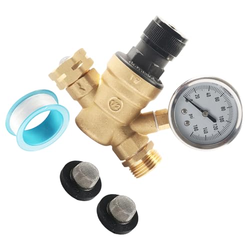 Bleifreies Messing Camping Wohnmobile Wasserdruckregelventile mit verstellbarem Griff und Doppel-Filtrationssystemen, robuste Wasserdruckventile von Hattba