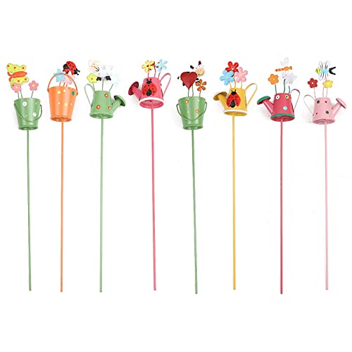 Blumentopf-Gartenstecker, Dekoration, Set mit 2/3/8 Vögeln, Metall, Hofkunst, Ornamente, Innen- und Außenbereich, Weg, Terrasse, Dekoration, Gartenstecker von Hattba