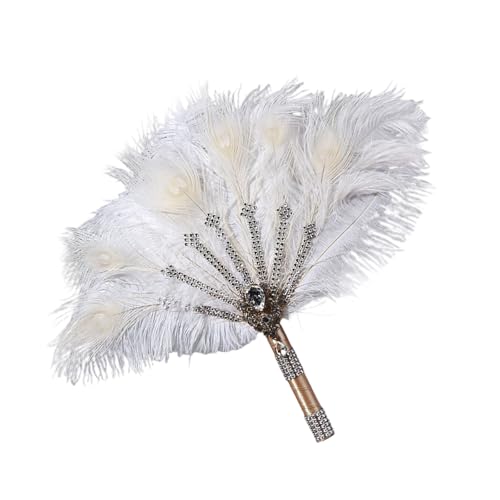 Gefederter Fächer für die zukünftige Braut, Brautparty, Geschenke, Zubehör, Spitzen-Fächer, Vintage, Handheld-Großpackung von Hattba