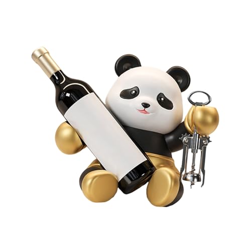 Hattba Einzigartiges Weinregal im Panda-Design, perfekt für Tierliebhaber und Heimdekorations-Enthusiasten, Zubehör, dekorative Halter von Hattba