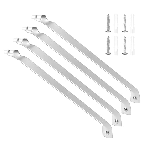 Stabile Edelstahl-Halterungen, Draht-Regalhalterungen, Schrankregal für Regalsysteme, Haltbarkeit, schweres Metall, 4 Stück von Hattba
