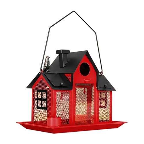 Vogelfutterstation zum Aufhängen für draußen wetterfest Metallkonstruktion Vogelhaus Futterspender für Vogelfutter Einfache Beobachtungsstation Outdoor von Hattba