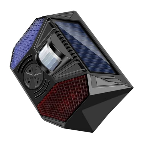 Wetterfester Solaralarm mit Bewegungserkennung und blinkenden LED-Warnleuchten für Bauernhof, Villen, Obstgärten, Outdoor-Soundalarm von Hattba