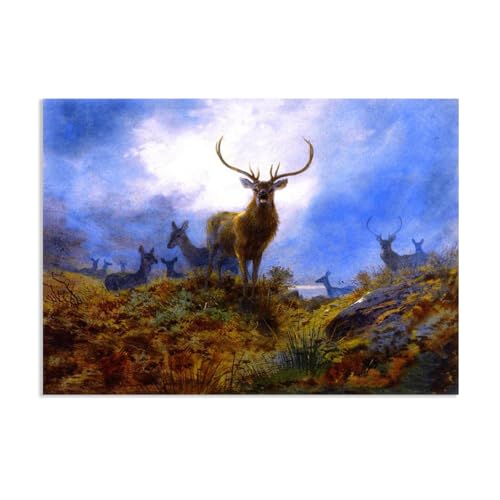 Archibald Thorburn Kunstwerk auf Leinwand Die letzte Chance vor der Dunkelheit leinwand gemälde vögel Berühmte Ölgemälde Reproduktion Wandkunst Wohnzimmer Wohnkultur 55x40cm(22x16in)Rahmenlos von Hau3sh3a