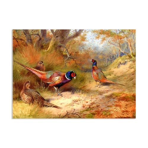 Archibald Thorburn Kunstwerk auf Leinwand Ring Hals Fasane leinwand gemälde vögel Berühmte Ölgemälde Reproduktion Wandkunst Wohnzimmer Wohnkultur 70x50cm(28x20in) Rahmenlos von Hau3sh3a