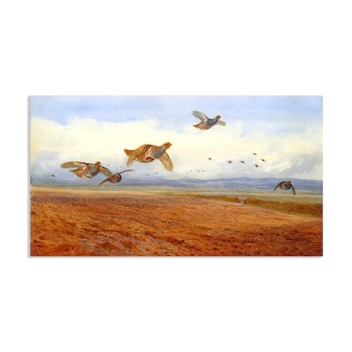 Hau3sh3a Archibald Thorburn Kunstwerk auf Leinwand Graues Rebhuhn im Flug leinwand gemälde vögel Berühmte Ölgemälde Reproduktion Wandkunst Wohnzimmer Wohnkultur 85x50cm(33x20in) Rahmenlos von Hau3sh3a