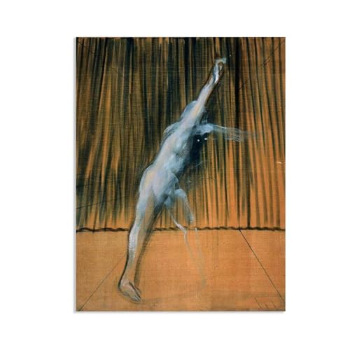 Hau3sh3a Francis Bacon Bilder Figur mit erhöhtem Arm kunstdruck auf leinwand abstrakt Reproduktion auf Leinwand Wohnzimmer Wanddeko Bilderwand Geschenk80x60cm(31x24in) Rahmenlos von Hau3sh3a