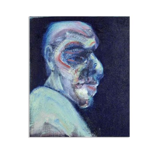 Hau3sh3a Francis Bacon Bilder Kopf eines Mannes Nr 1 kunstdruck auf leinwand abstrakt Reproduktion auf Leinwand Wohnzimmer Wanddeko Bilderwand Geschenk80x60cm(31x24in) Rahmenlos von Hau3sh3a