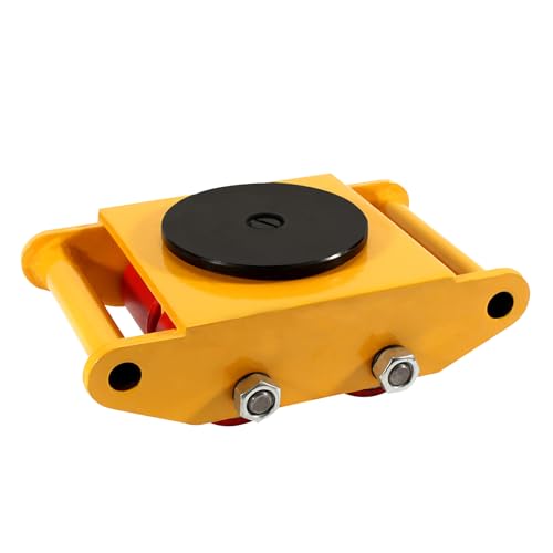 6T Panzerrollen Transportfahrwerk Schwerlast-Transportrollen aus Kohlenstoffstahl 360° Rotation transportrollen mit 4 PU-Richtungsräder Roller für Möbeltransporthilfe Transportroller (Gelb 6T) von HauTour