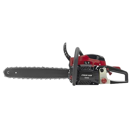 Benzin Kettensäge 2.4kw Motorsäge Chainsaw mit 2-Takt-Motor Schwertlänge 50cm/20zoll Hubraum 58cc Automatische Kettenschmierung Antivibrationssystem Rückschlagschutz mit Sofort Kettenbremse von HauTour