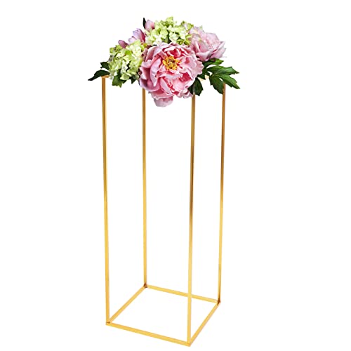 Blumenständer Gold Hochzeitsvase Säule 1 Stück 80cm Blumenständer Hochzeit Herzstücke Geometrische Mittelstücke Vase für Tafelaufsätze Blumenständer Hochzeiten Party Metallblumenvasen Säulenständer von HauTour