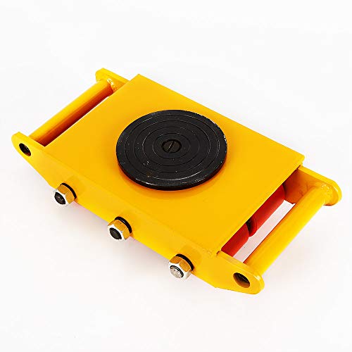 Transportfahrwerk 8T Schwerlastfahrwerk Industrieroller Maschinentransport Schwerlastrollen Roller Panzerrolle mit 6 PU Richtungsräder Roller Möbeltransporthilfe 8T Gelb von HauTour