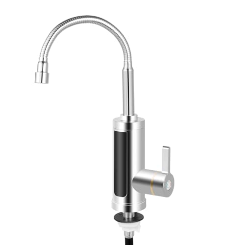 Wasserhahn mit Durchlauferhitzer, Elektrischer Wasserhahn mit Durchlauferhitzer, 360° Drehbarer LED Durchlauferhitzer Wasserhahn, 220V 3000W Elektrischer Wasserhahn von HauTour