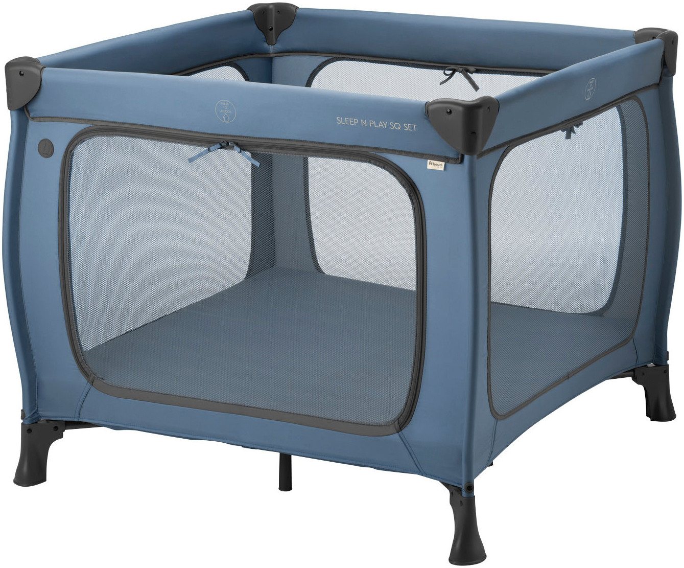 Hauck Baby-Reisebett Sleep N Play SQ, Set dark blue, inklusive Schaumstoff-Matratze von Hauck