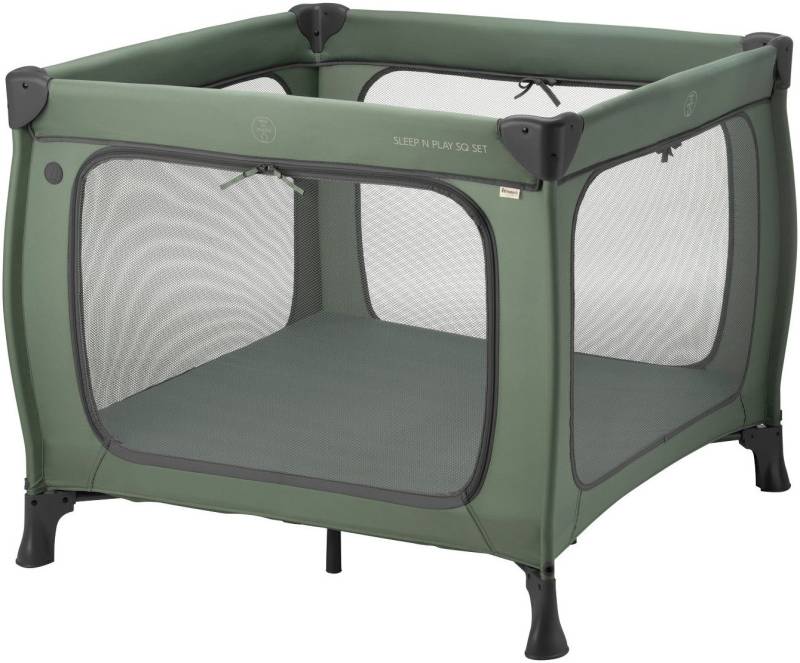 Hauck Baby-Reisebett Sleep N Play SQ, Set dark green, inklusive Schaumstoff-Matratze von Hauck