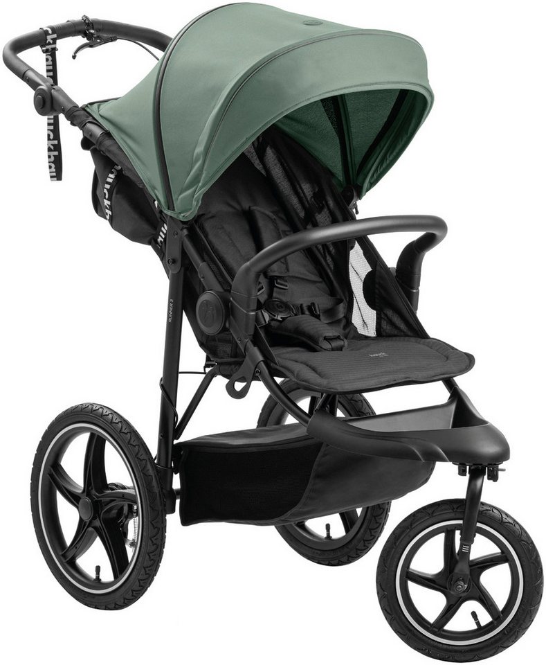 Hauck Dreirad-Kinderwagen Runner 3, Jungle Green, mit XXL-Lufträdern u. Handbremse, bis 22 kg belastbar von Hauck