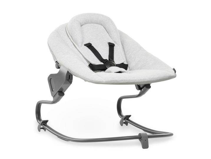 Hauck HOCHSTUHLLIEGE Alpha Bouncer Premium, Hellgrau, 66x51x49 cm, 5-Punkte-Sicherheitsgurt, Bezug abnehmbar und maschinenwaschbar, Liegefunktion ab von Hauck