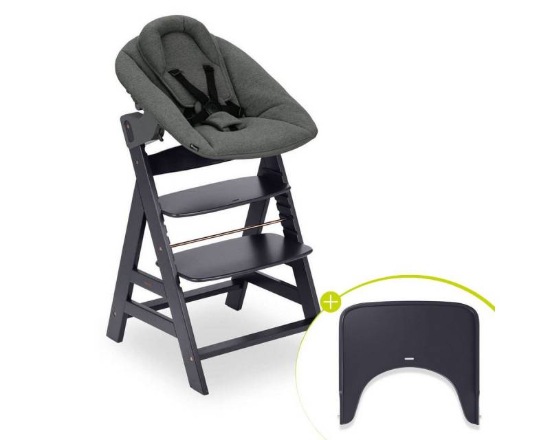 Hauck Hochstuhl Alpha Plus Dark Grey Newborn Set, Holz Babyhochstuhl ab Geburt mit Aufsatz für Neugeborene & Essbrett Hauck Hochstuhl Alpha Plus Dark Grey Newborn Set, Holz Babyhochstuhl ab Geburt mit Aufsatz für Neugeborene & Essbrett von Hauck
