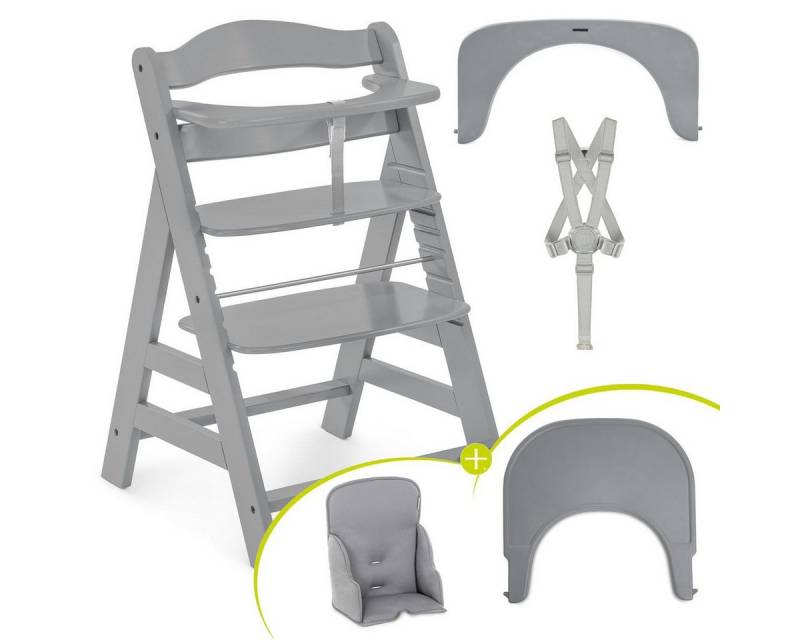 Hauck Hochstuhl Alpha Plus Grey, Mitwachsender Holz Kinderhochstuhl mit Essbrett & Sitzverkleinerer Hauck Hochstuhl Alpha Plus Grey, Mitwachsender Holz Kinderhochstuhl mit Essbrett & Sitzverkleinerer von Hauck