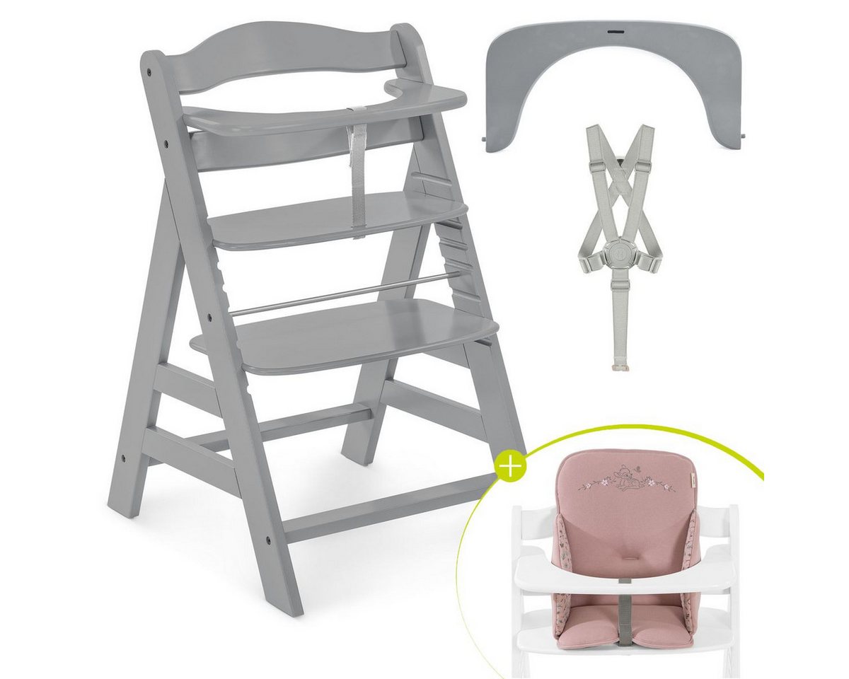 Hauck Hochstuhl Alpha Plus Grey - Bambi Rose - Disney, Mitwachsender Holz Kinderhochstuhl verstellbar mit Sitzverkleinerer Hauck Hochstuhl Alpha Plus Grey - Bambi Rose - Disney, Mitwachsender Holz Kinderhochstuhl verstellbar mit Sitzverkleinerer von Hauck