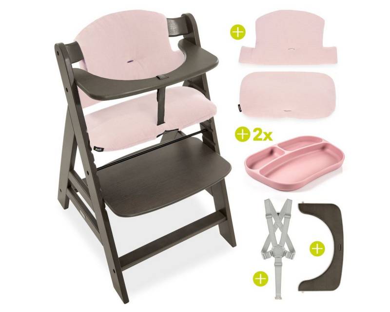 Hauck Hochstuhl Alpha Plus Select Charcoal, Mitwachsender Holz Kinderhochstuhl inkl. Sitzkissen und Silikon Teller Hauck Hochstuhl Alpha Plus Select Charcoal, Mitwachsender Holz Kinderhochstuhl inkl. Sitzkissen und Silikon Teller von Hauck