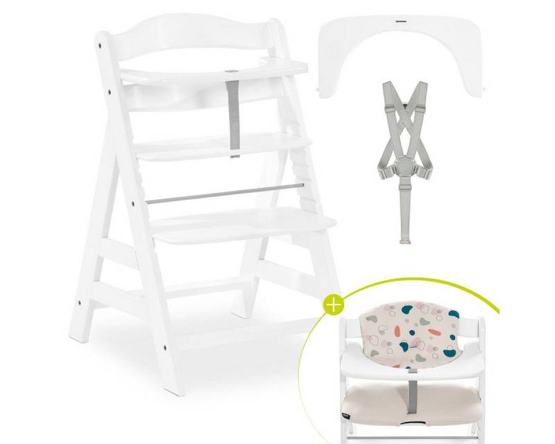 Hauck Hochstuhl Alpha Plus White, Mitwachsender Holz Kinderhochstuhl verstellbar mit Sitzauflage & Gurt Hauck Hochstuhl Alpha Plus White, Mitwachsender Holz Kinderhochstuhl verstellbar mit Sitzauflage & Gurt von Hauck