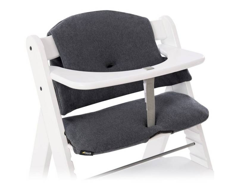 Hauck Hochstuhlauflage Deluxe - Select Line - Jersey Charcoal, (2 St), 2 tlg. Sitzkissen Sitzauflage für Alpha Hochstuhl aus Baumwolle von Hauck