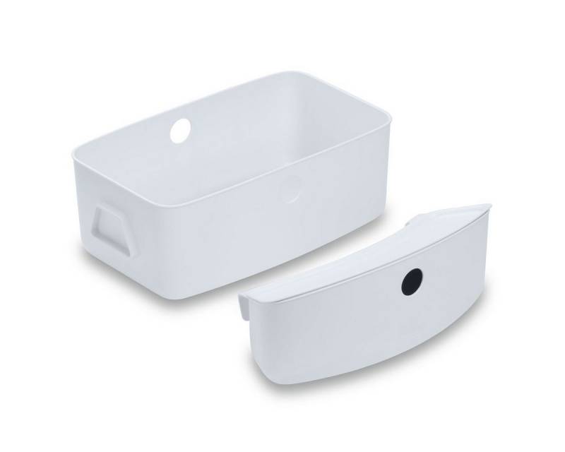 Hauck Hochstuhltablett Alpha - White, Kunststoff, Stauboxen Organizer für Hochstuhl Alpha 2er Set (große und kleine Box) von Hauck