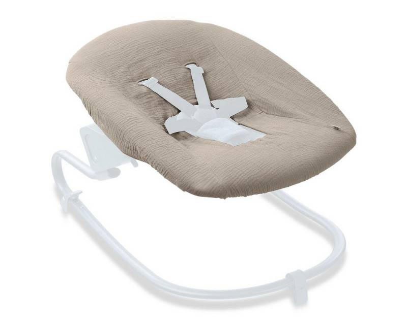 Hauck Hochstuhltablett Beige, Baumwolle, Bezug für Babywippe und Newborn Aufsatz Alpha Bouncer - waschbar von Hauck