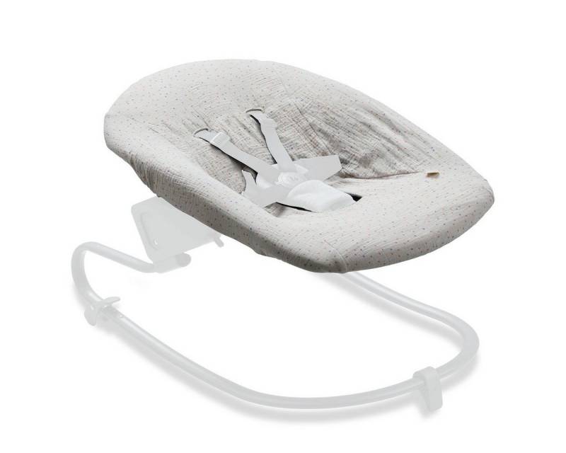 Hauck Hochstuhltablett Beige Dots, Baumwolle, Bezug für Babywippe und Newborn Aufsatz Alpha Bouncer - waschbar von Hauck