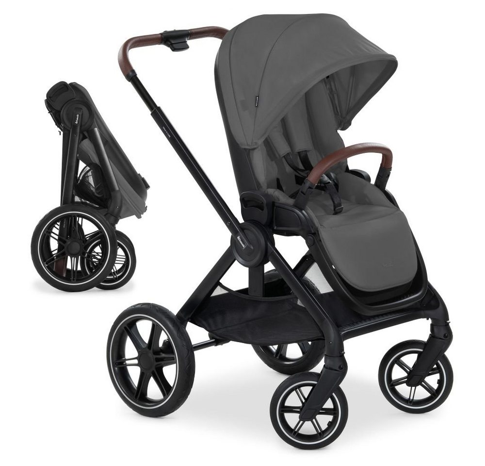 Hauck Kinder-Buggy Walk N Care - Dark Grey, Sportwagen mit Liegeposition - verstellbarer Sitz und Griff bis 25 kg von Hauck