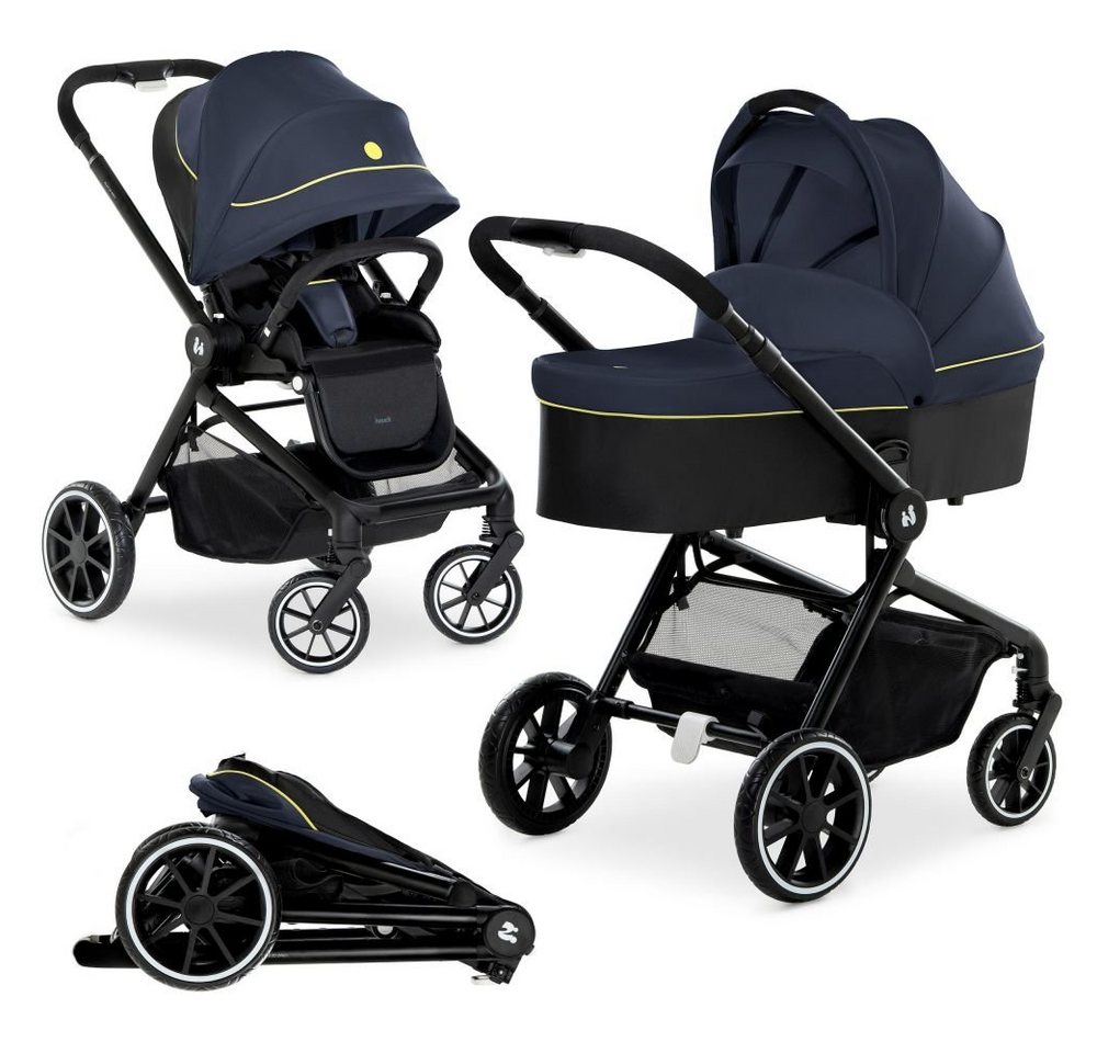 Hauck Kombi-Kinderwagen Move so Simply - Dark Navy Neon, 2in1 Kinderwagen Buggy inkl. Babywanne & Sportsitz mit Liegefunktion von Hauck