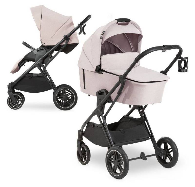 Hauck Kombi-Kinderwagen Vision X Duoset Black - Melange Beige, 2in1 Kinderwagen Buggy Set mit Babywanne & Sportsitz von Hauck