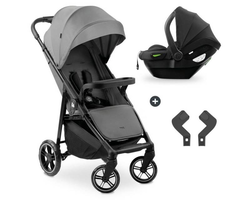 Hauck Sportbuggy Shop N Care 2in1 - Grey, Kinderwagen Sportwagen Set inkl. Babyschale bis 22 kg klein faltbar von Hauck