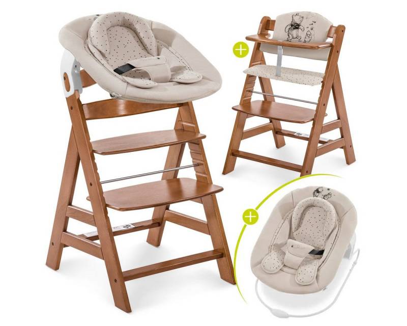 Hauck Tischsitz Alpha Plus Walnut Newborn Set - Disney Pooh, Holz Babystuhl ab Geburt inkl. Aufsatz für Neugeborene & Sitzauflage Hauck Tischsitz Alpha Plus Walnut Newborn Set - Disney Pooh, Holz Babystuhl ab Geburt inkl. Aufsatz für Neugeborene & Sitzauflage von Hauck