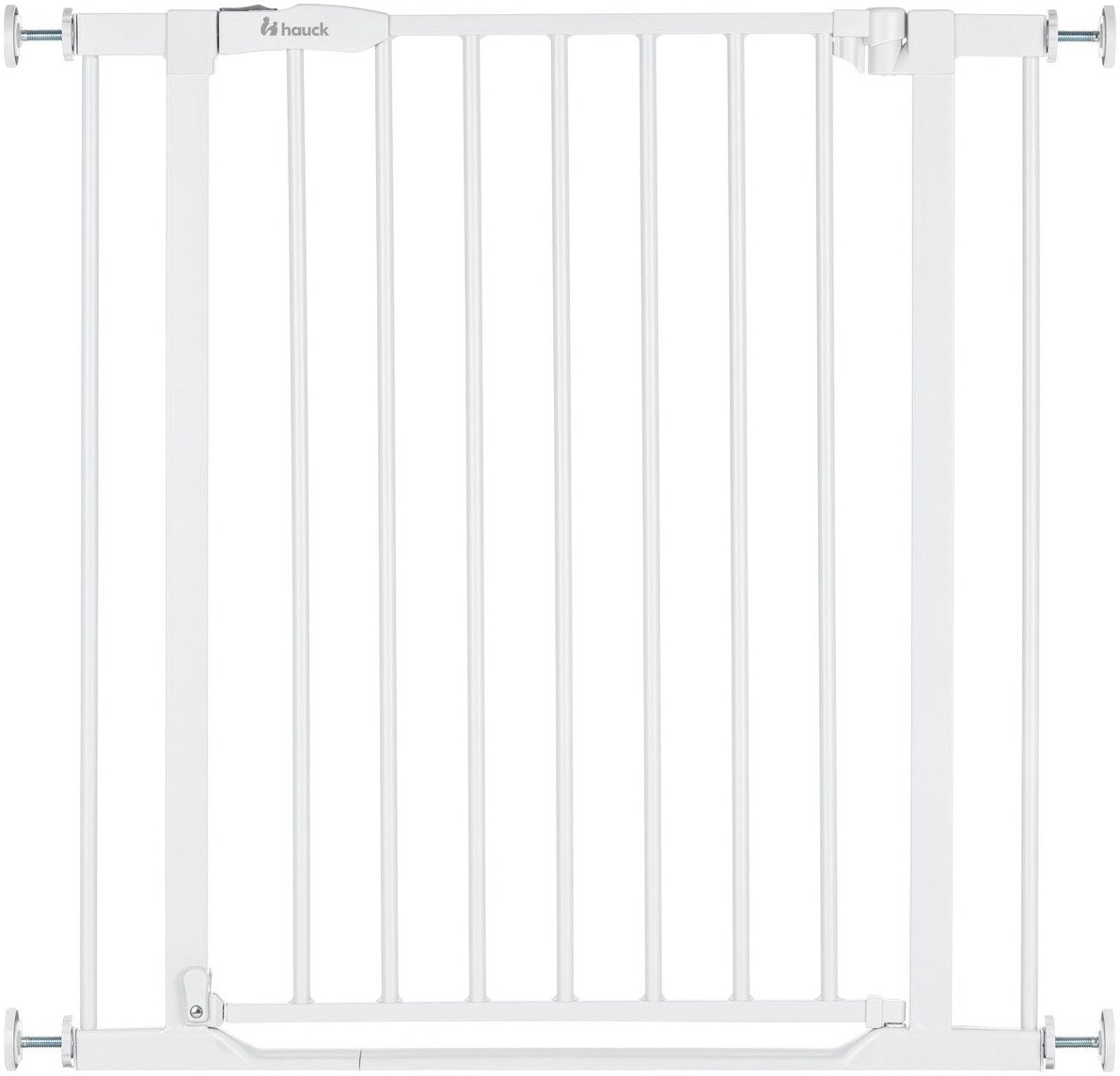 Hauck Türschutzgitter Clear Step 2, White, auch als Treppenschutzgitter verwendbar, 75-80 cm, flacher Durchgang von Hauck