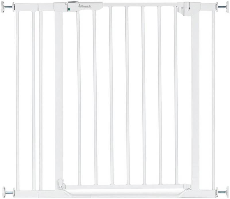 Hauck Türschutzgitter Clear Step Autoclose 2 Set inklusive Verlängerung 9 cm, White, auch als Treppenschutzgitter verwendbar, 84-89 cm, flacher Durchgang von Hauck