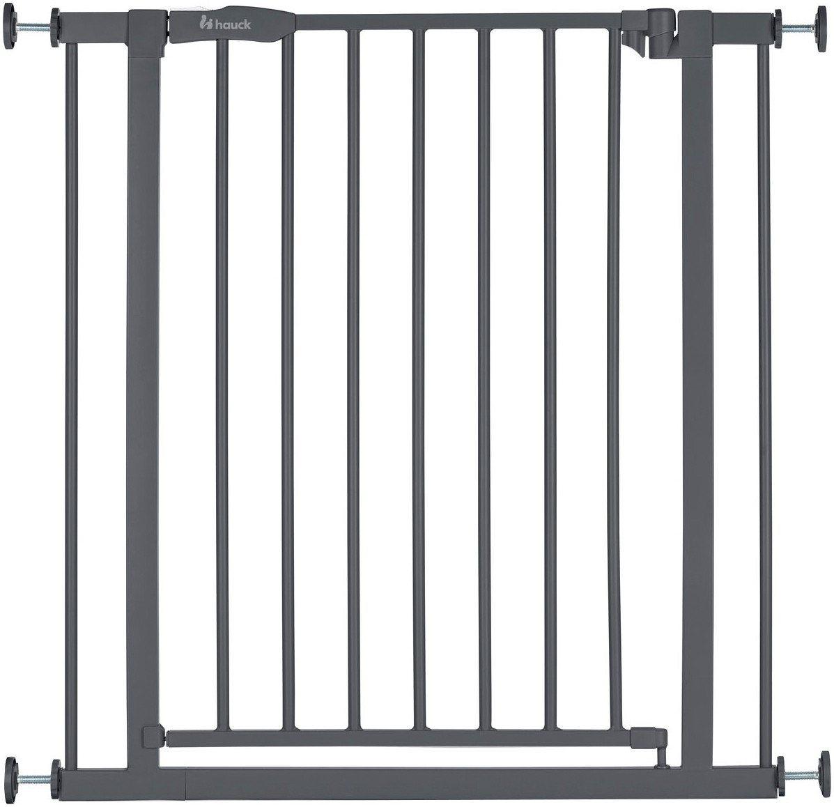 Hauck Türschutzgitter Open N Stop 2, Dark Grey, auch als Treppenschutzgitter verwendbar, 75-80 cm, erweiterbar von Hauck