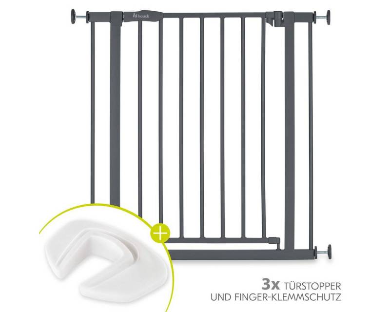 Hauck Türschutzgitter Open N Stop 2 - Dark Grey, Treppenschutzgitter Set mit Verlängerung & 3x Klemmschutz ohne Bohren Hauck Türschutzgitter Open N Stop 2 - Dark Grey, Treppenschutzgitter Set mit Verlängerung & 3x Klemmschutz ohne Bohren von Hauck