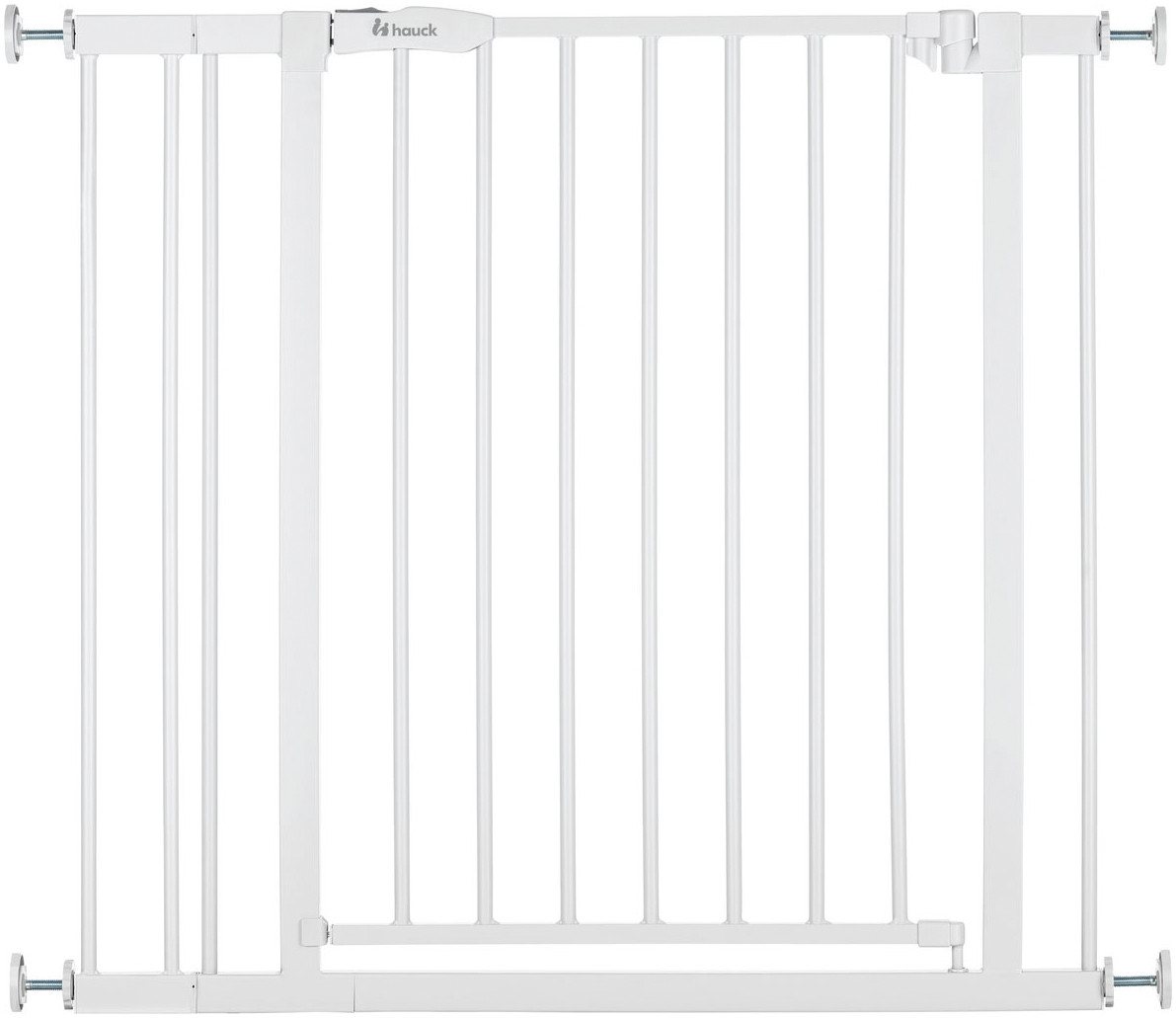 Hauck Türschutzgitter Open N Stop 2 Set inklusive Verlängerung 9 cm, White, auch als Treppenschutzgitter verwendbar, 84-89 cm von Hauck