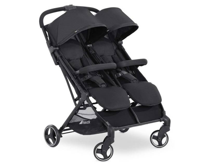 Hauck Zwillingsbuggy Swift X Duo - Black, Geschwister Buggy Zwillingsbuggy Einhändig Faltbar Kompakt faltbar von Hauck