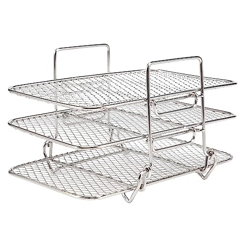 Haudang Luft Fritteuse Rack für Dual Luft Fritteuse 304 Rostfreier Stahl Multi Layer Dehydrator Rack Toast Rack Luft Fritteuse ZubehöR von Haudang