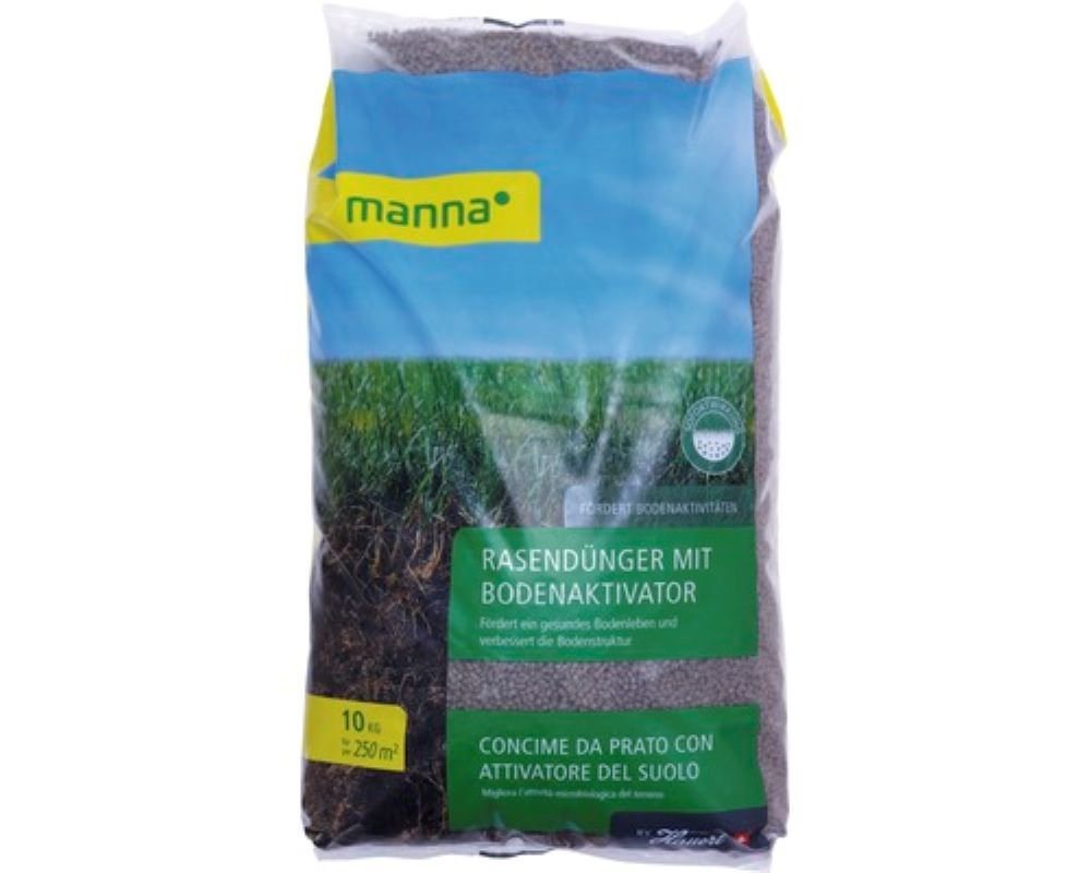 Hauert Rasendünger Manna Rasendünger mit Bodenaktivator 10 kg für 250 qm von Hauert