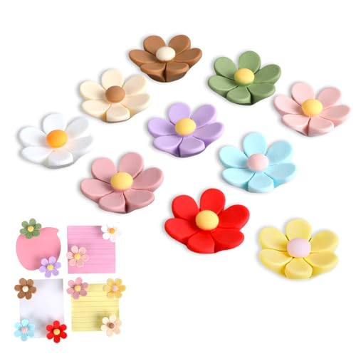 ​​10 Stück Magnete für Magnettafel Große Blumen Kühlschrankmagnete​​, ​​Harz Magnetband Selbstklebend, ​​Starke Magneten Kühlschrank Set​​ für Magnettafel Pinnwand Auto-Deko Büro Dekoration von Hauojaus