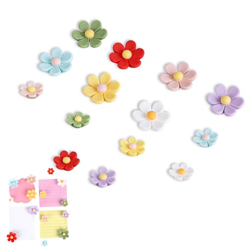 14 Stück Blumen Kühlschrankmagnete Set​​, Magnete für Magnettafel Magnetband Selbstklebend mit 2 Größen, Harz ​​Kühlschrank Magnete für Magnettafel​​ Whiteboard Küche Büro Dekoration von Hauojaus